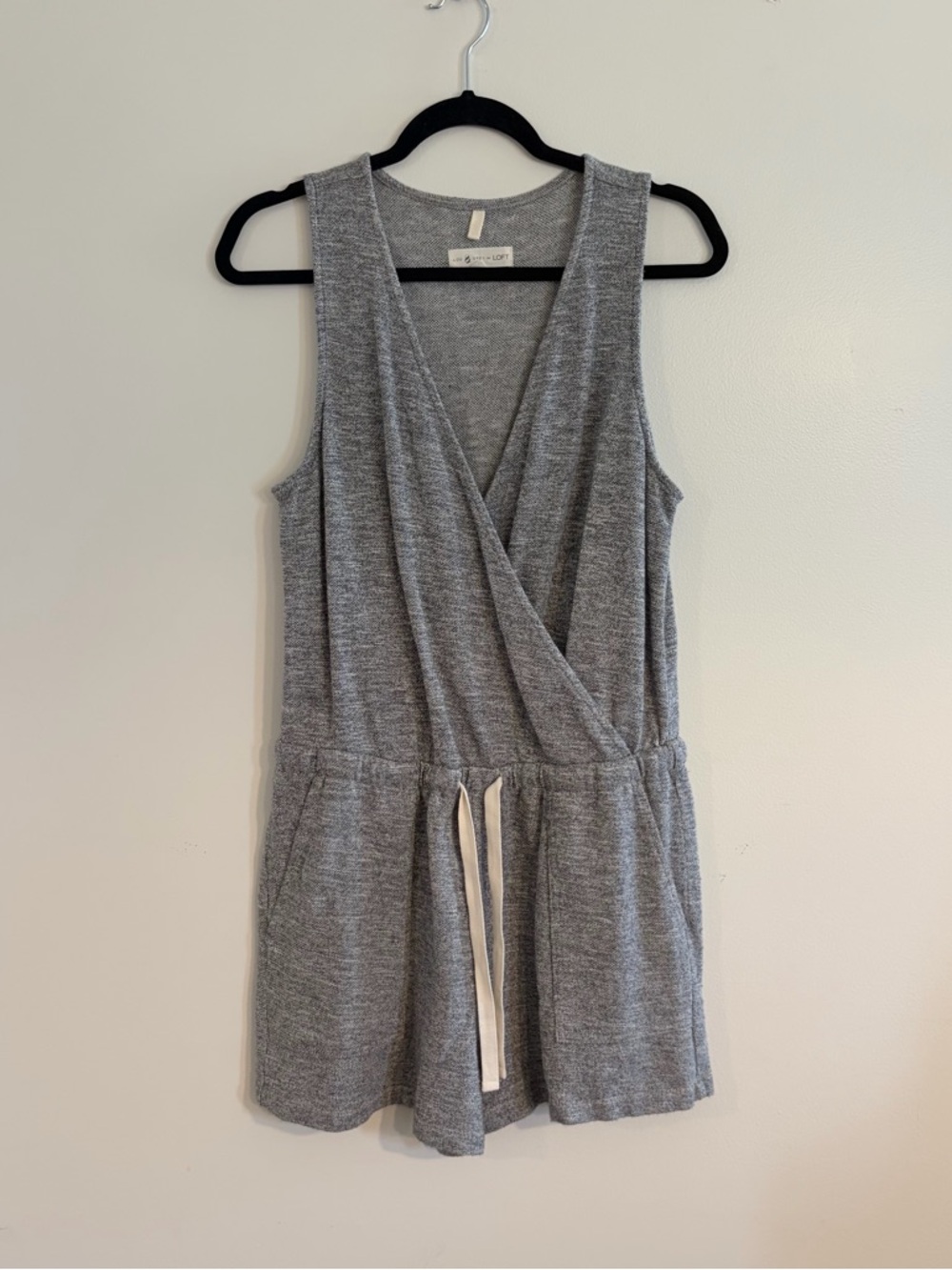 Lou & Grey for Loft Sleeveless Wrap Romper with Drawstring